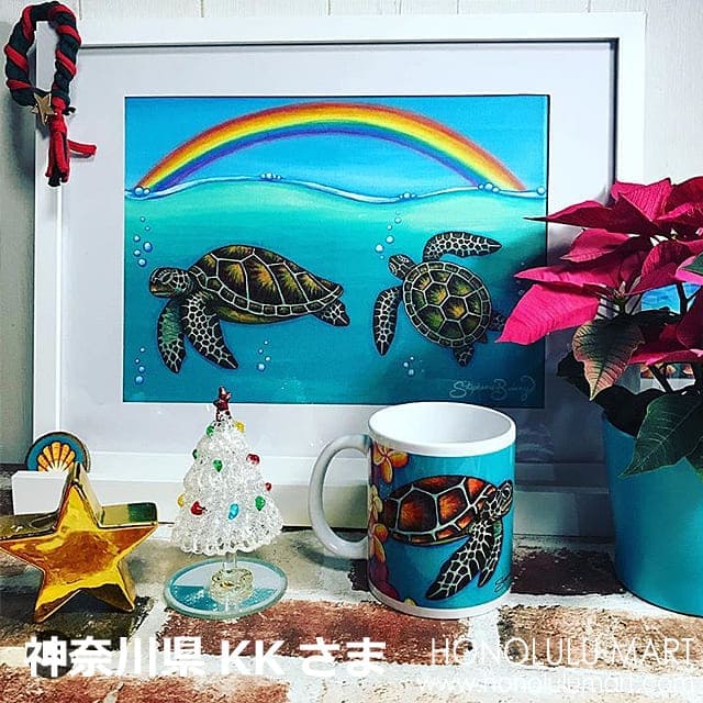 ホヌの絵とホヌのハワイアンマグカップ（神奈川県のお客さまの写真）14
